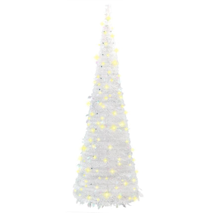 Albero di Natale Artificiale Pop-up con 50 LED Bianco 120 cm