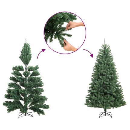 Alberi di Natale Artificiali 2 pz 100 LED Verde e Bianco 120 cm