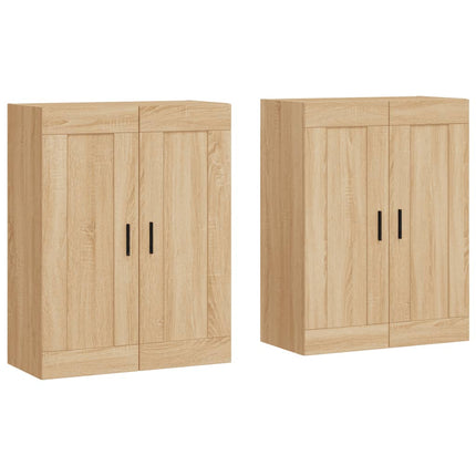 Armadietti a Parete 2 pz Rovere Sonoma in Legno Multistrato