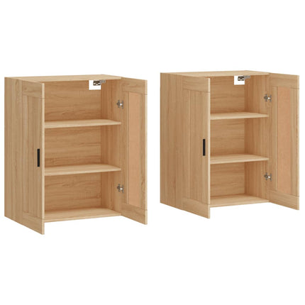 Armadietti a Parete 2 pz Rovere Sonoma in Legno Multistrato