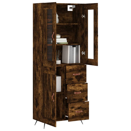 Credenza Rovere Fumo  69,5x34x180 cm in Legno Multistrato