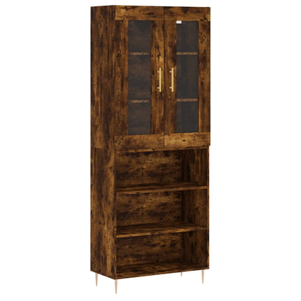 Credenza Rovere Fumo  69,5x34x180 cm in Legno Multistrato