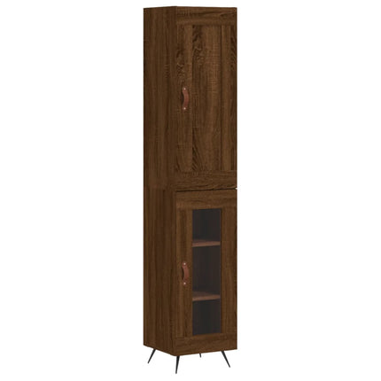 Credenza Rovere Marrone 34,5x34x180 cm in Legno Multistrato