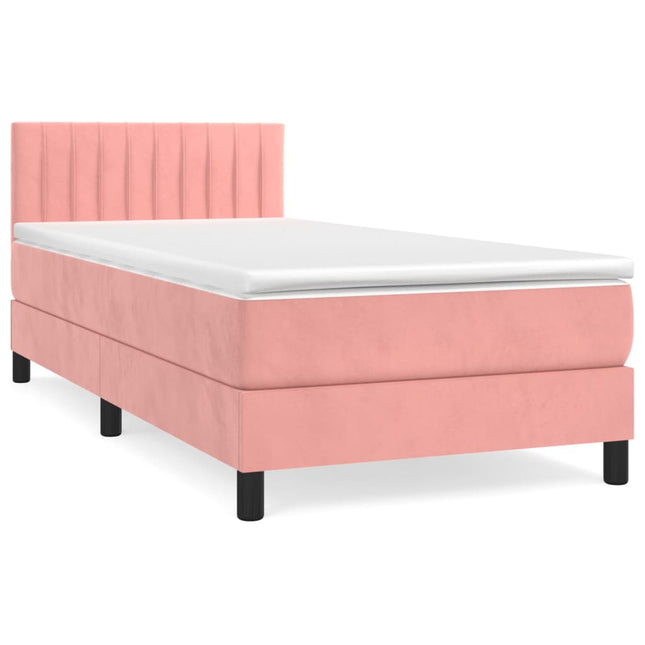 Giroletto a Molle con Materasso Rosa 80x200 cm in Velluto