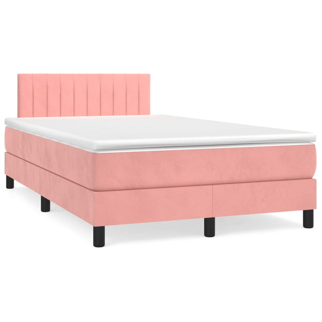 Giroletto a Molle con Materasso Rosa 120x200 cm in Velluto