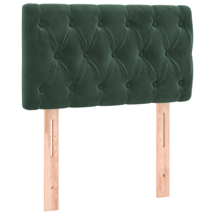 Giroletto a Molle con Materasso Verde Scuro 80x200 cm Velluto
