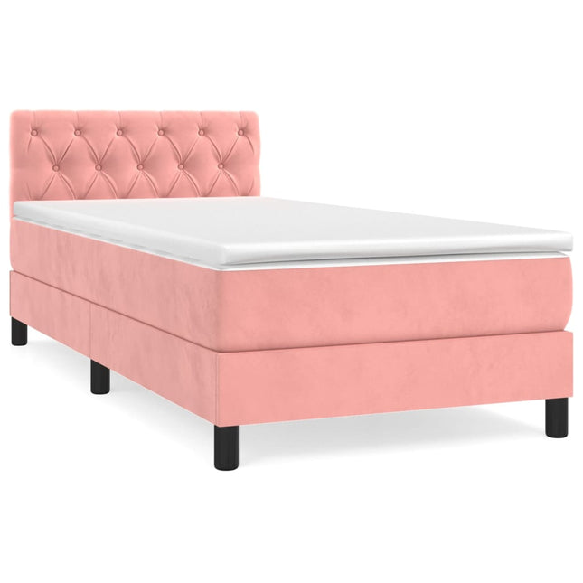 Giroletto a Molle con Materasso Rosa 80x200 cm in Velluto