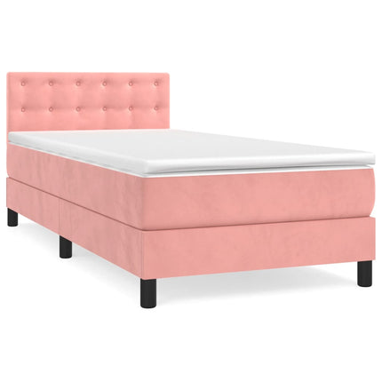 Giroletto a Molle con Materasso Rosa 80x200 cm in Velluto