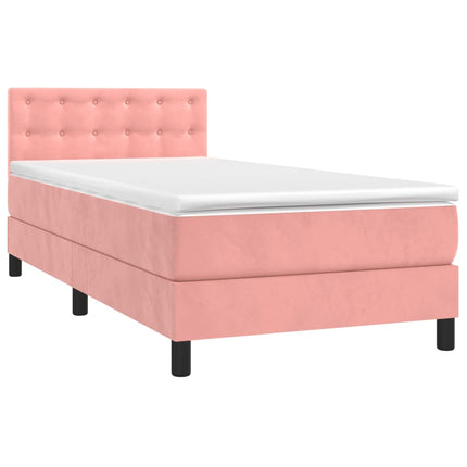 Giroletto a Molle con Materasso Rosa 80x200 cm in Velluto