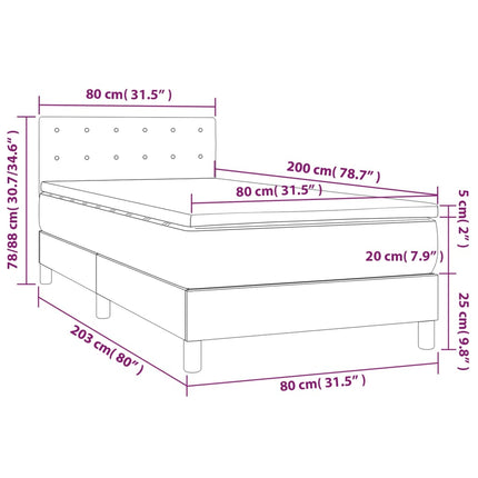 Giroletto a Molle con Materasso Rosa 80x200 cm in Velluto
