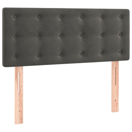 Giroletto a Molle con Materasso Grigio Scuro 90x190 cm Velluto