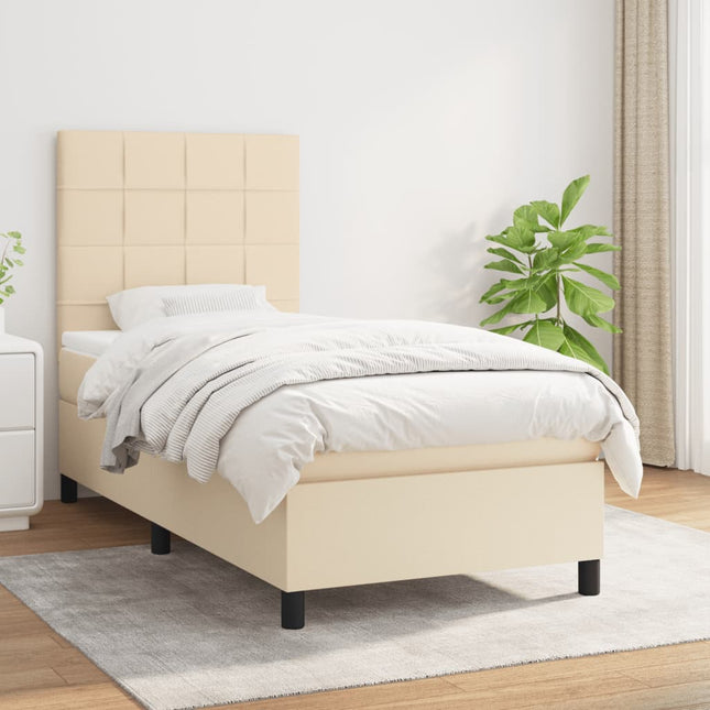 Giroletto a Molle con Materasso Crema 80x200 cm inTessuto