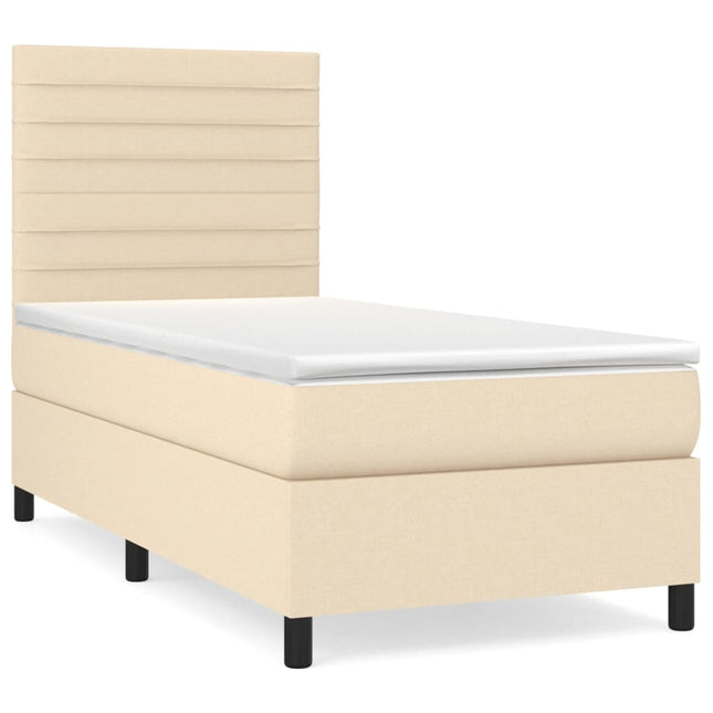 Giroletto a Molle con Materasso Crema 100x200 cm in Tessuto
