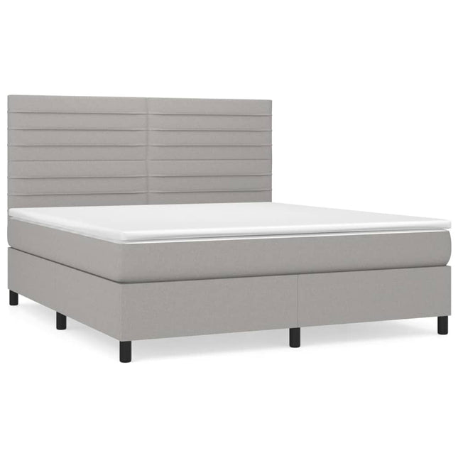 Giroletto a Molle con Materasso Grigio Chiaro160x200 cm Tessuto