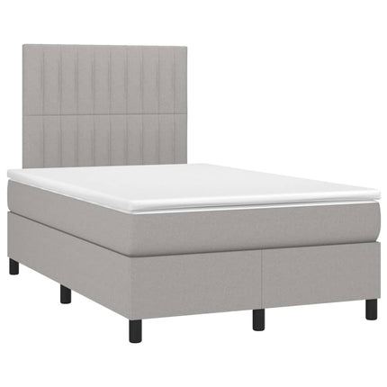 Giroletto a Molle con Materasso Grigio Chiaro 120x200cm Tessuto