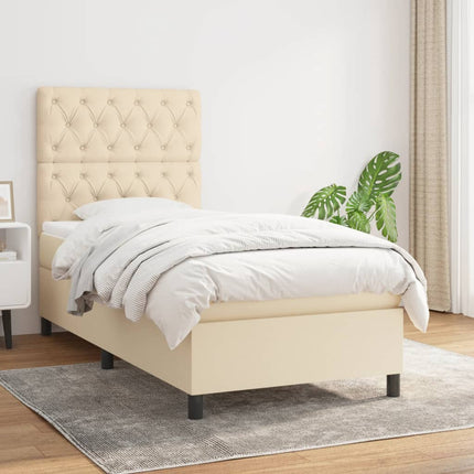 Giroletto a Molle con Materasso Crema 80x200 cm inTessuto