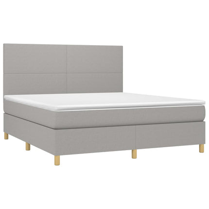 Giroletto a Molle con Materasso Grigio Chiaro160x200 cm Tessuto