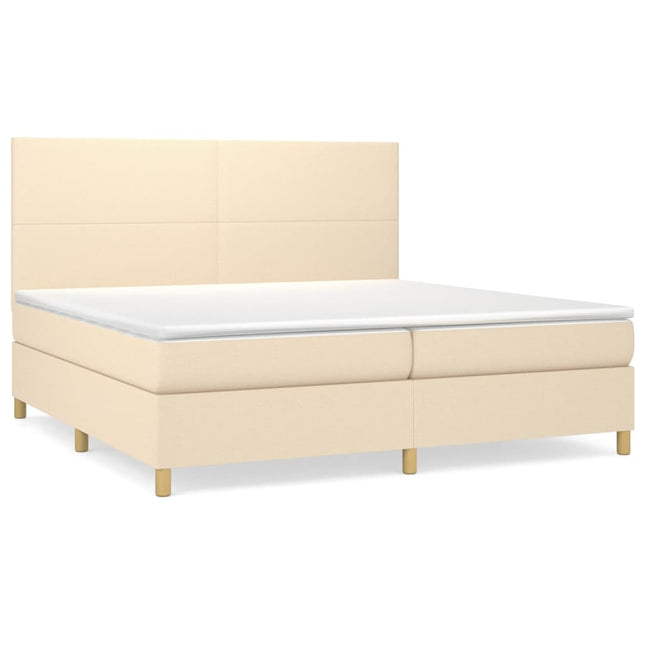 Giroletto a Molle con Materasso Crema 200x200 cm in Tessuto