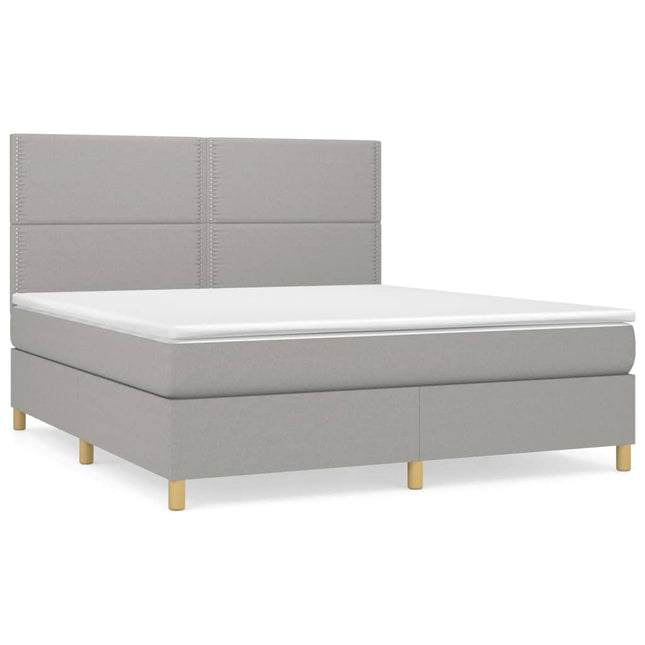 Giroletto a Molle con Materasso Grigio Chiaro160x200 cm Tessuto