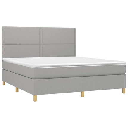 Giroletto a Molle con Materasso Grigio Chiaro160x200 cm Tessuto