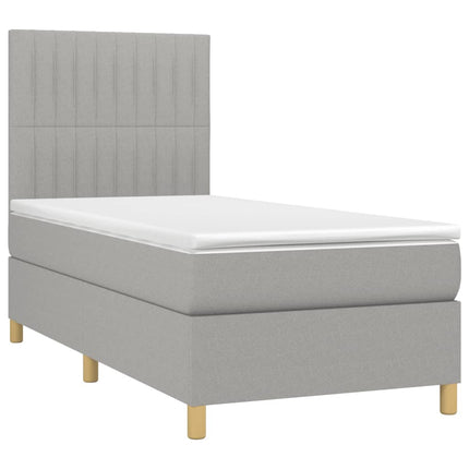 Giroletto a Molle con Materasso Grigio Chiaro 80x200 cm Tessuto