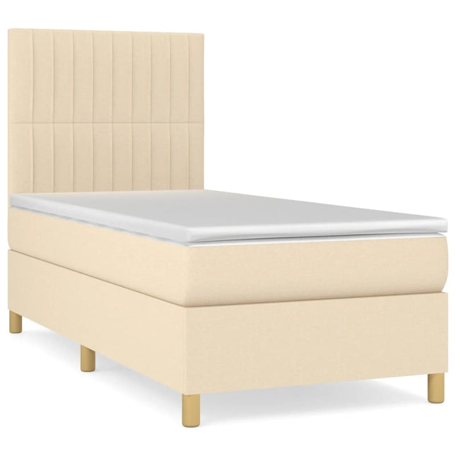 Giroletto a Molle con Materasso Crema 80x200 cm inTessuto