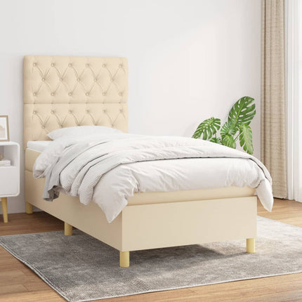 Giroletto a Molle con Materasso Crema 80x200 cm inTessuto