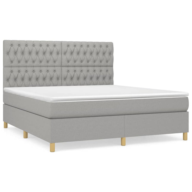 Giroletto a Molle con Materasso Grigio Chiaro180x200 cm Tessuto