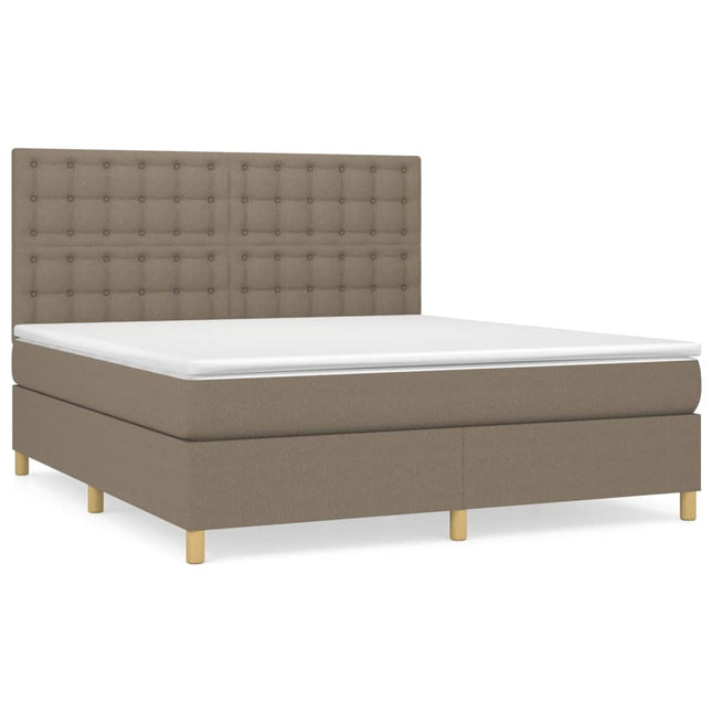 Giroletto a Molle con Materasso Tortora 180x200 cm in Tessuto
