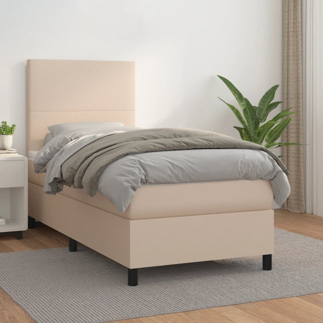 Giroletto a Molle con Materasso Cappuccino 80x200 cm Similpelle
