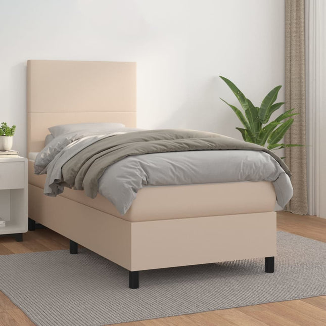 Giroletto a Molle con Materasso Cappuccino 90x200 cm Similpelle
