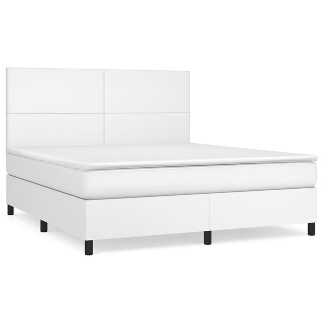 Giroletto a Molle con Materasso Bianco 180x200 cm in Similpelle