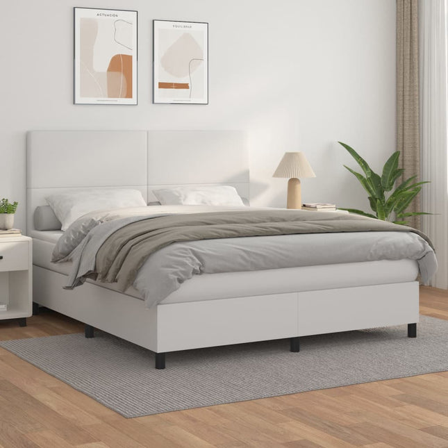 Giroletto a Molle con Materasso Bianco 180x200 cm in Similpelle