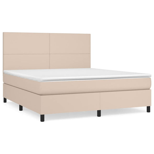 Giroletto a Molle con Materasso Cappuccino 180x200cm Similpelle