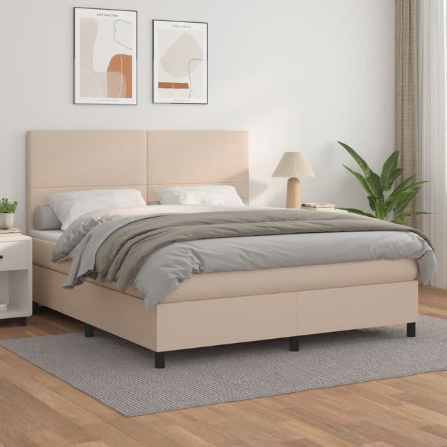 Giroletto a Molle con Materasso Cappuccino 180x200cm Similpelle