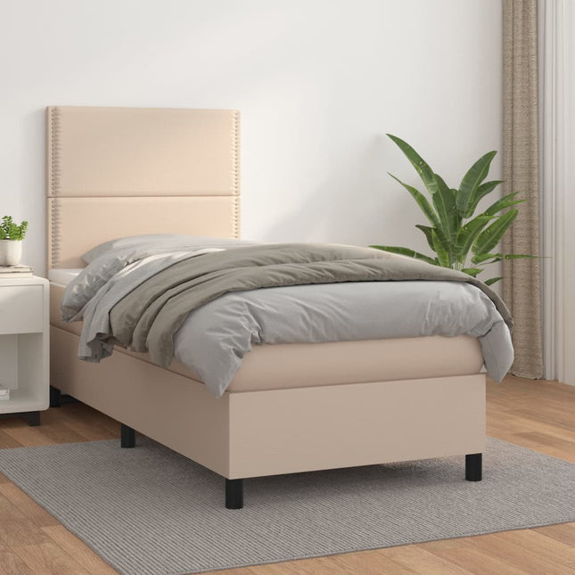 Giroletto a Molle con Materasso Cappuccino 80x200 cm Similpelle