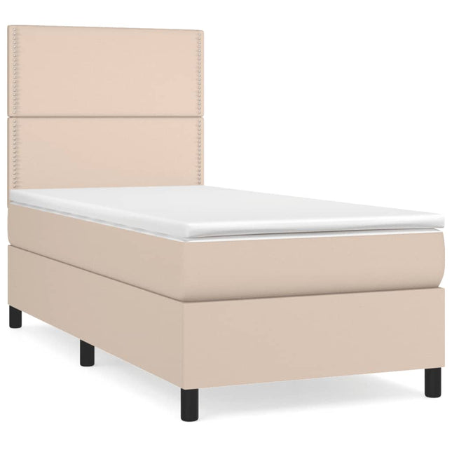 Giroletto a Molle con Materasso Cappuccino 90x190 cm Similpelle
