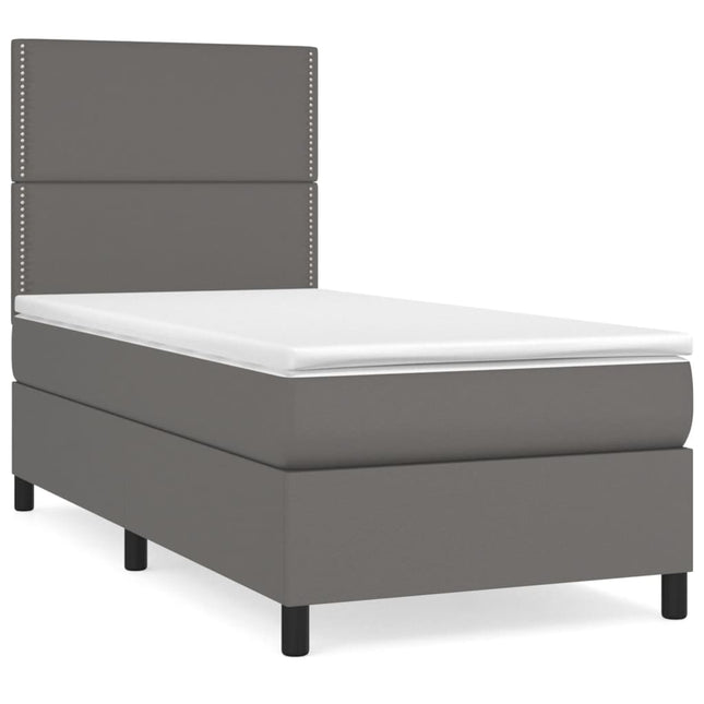 Giroletto a Molle con Materasso Grigio 100x200 cm in Similpelle