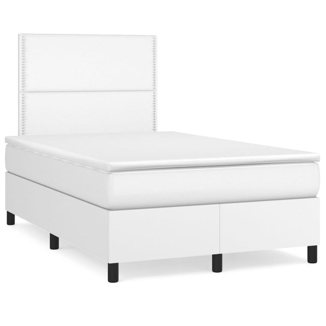 Giroletto a Molle con Materasso Bianco 120x200 cm in Similpelle