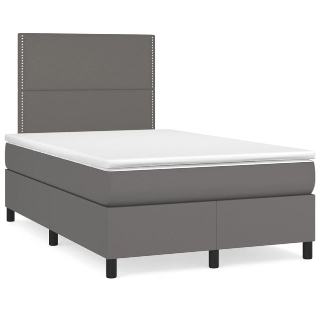 Giroletto a Molle con Materasso Grigio 120x200 cm in Similpelle
