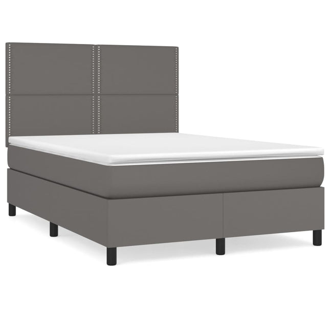 Giroletto a Molle con Materasso Grigio 140x200 cm in Similpelle
