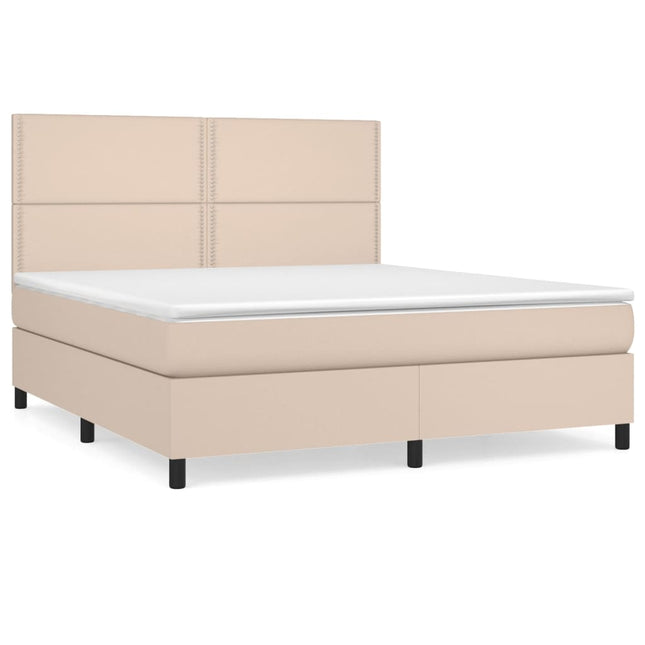Giroletto a Molle con Materasso Cappuccino 160x200cm Similpelle