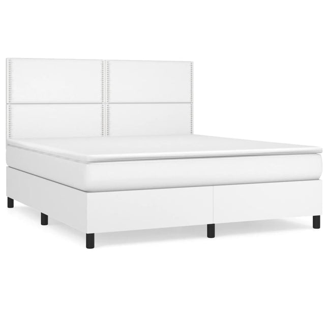 Giroletto a Molle con Materasso Bianco 180x200 cm in Similpelle