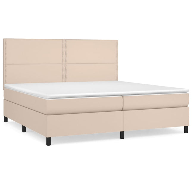 Giroletto a Molle con Materasso Cappuccino 200x200cm Similpelle