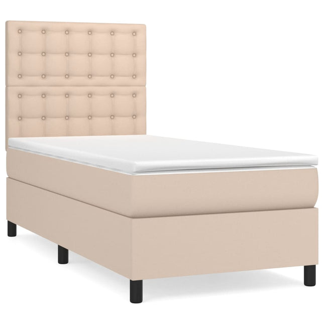 Giroletto a Molle con Materasso Cappuccino 80x200 cm Similpelle