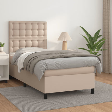 Giroletto a Molle con Materasso Cappuccino 100x200cm Similpelle