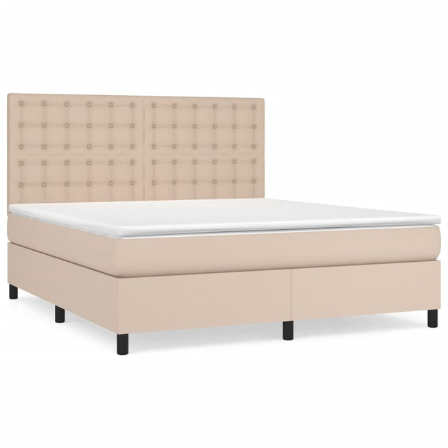 Giroletto a Molle con Materasso Cappuccino 180x200cm Similpelle