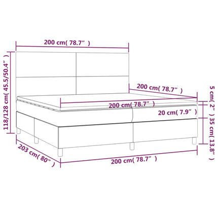 Giroletto a Molle con Materasso Rosa 200x200 cm in Velluto