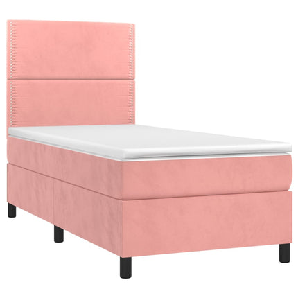 Giroletto a Molle con Materasso Rosa 80x200 cm in Velluto