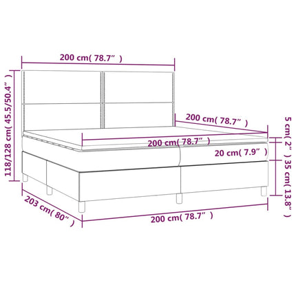 Giroletto a Molle con Materasso Rosa 200x200 cm in Velluto